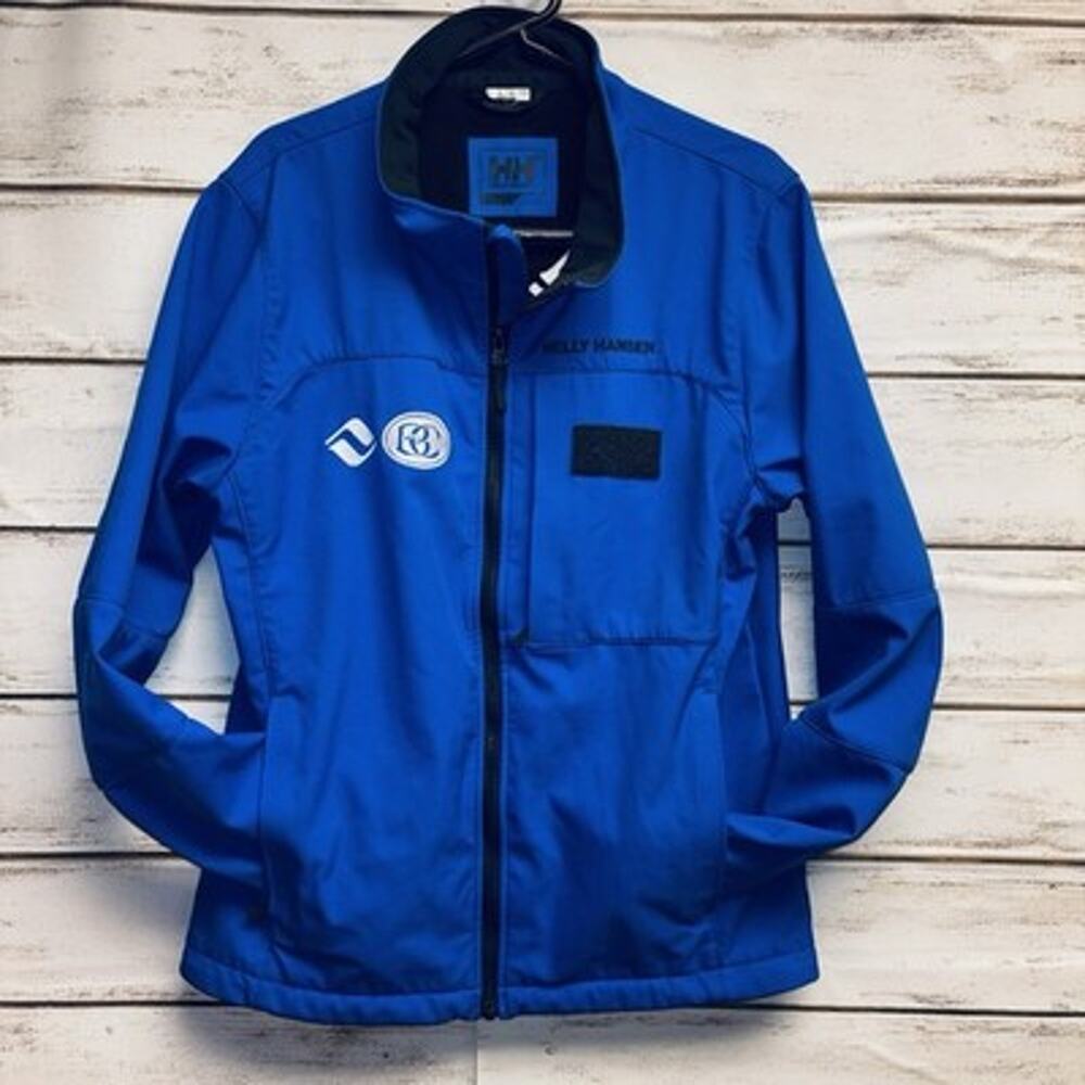 Helly Hansen L Full Zip Fleece Lined Royal Blue Jacket RN# 73983 Embroidery READ